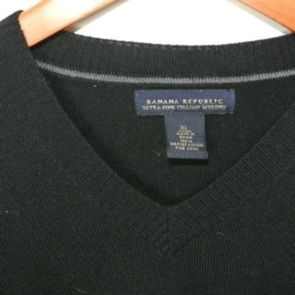 Banana Republic‎ Extra Fine Italian Merino Sweater XL Black